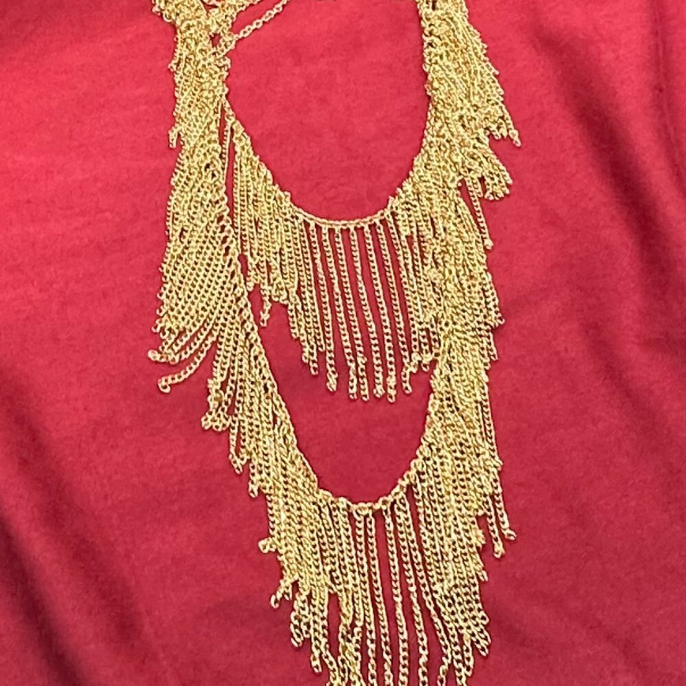Natasha Double-Strand Gold-Tone Fringe Necklace